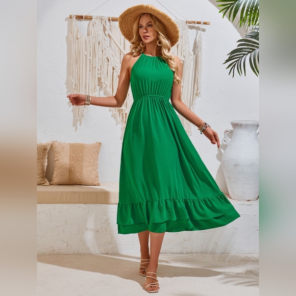 Ruffled Round Neck Sleeveless Dress - Picture 3 of 7